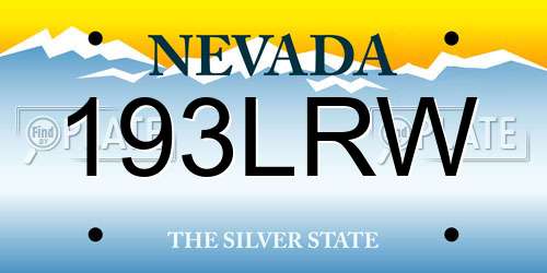 193LRW Nevada License Plate