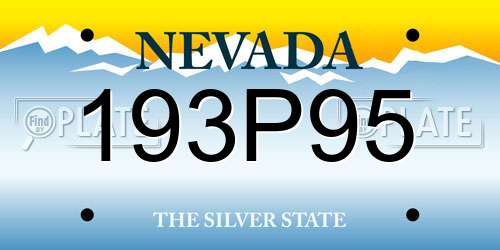 193P95 Nevada License Plate