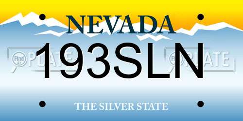 193SLN Nevada License Plate
