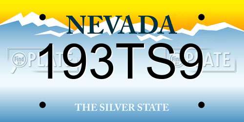 193TS9 Nevada License Plate