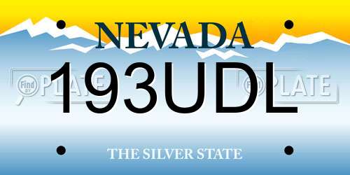 193UDL Nevada License Plate