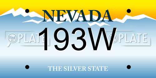 193W Nevada License Plate