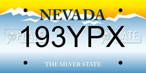 193YPX Nevada License Plate