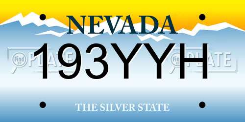 193YYH Nevada License Plate