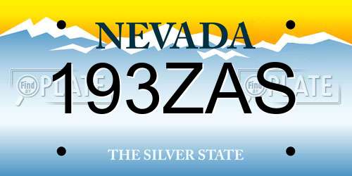 193ZAS Nevada License Plate