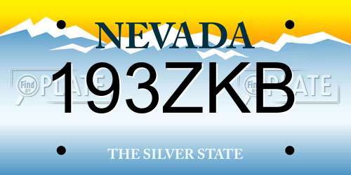 193ZKB Nevada License Plate