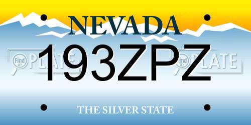193ZPZ Nevada License Plate