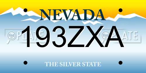 193ZXA Nevada License Plate