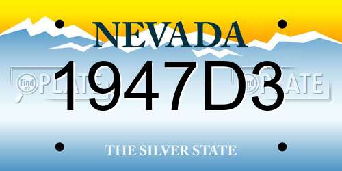 1947D3 Nevada License Plate