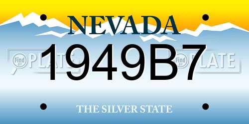 1949B7 Nevada License Plate
