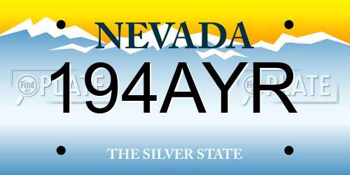 194AYR Nevada License Plate