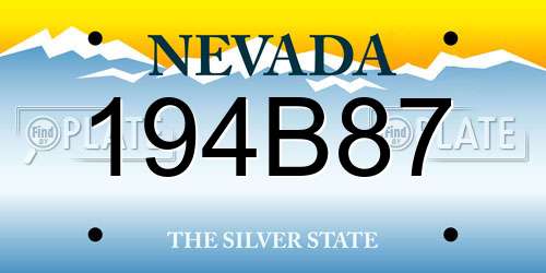 194B87 Nevada License Plate