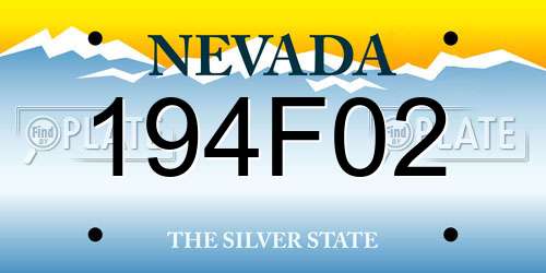 194F02 Nevada License Plate