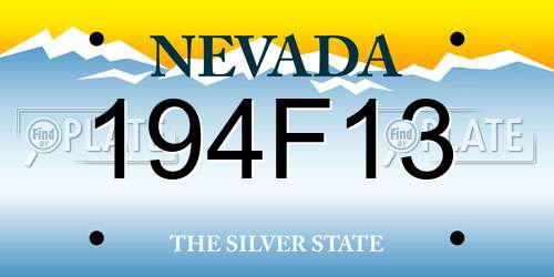 194F13 Nevada License Plate