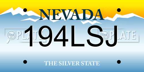 194LSJ Nevada License Plate