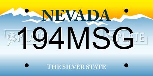 194MSG Nevada License Plate