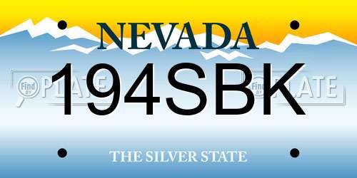 194SBK Nevada License Plate