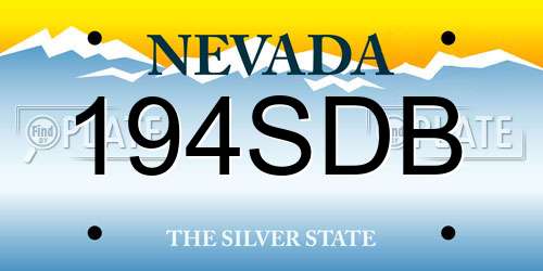 194SDB Nevada License Plate