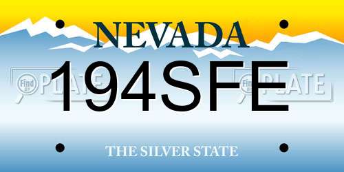 194SFE Nevada License Plate
