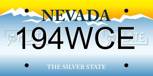 194WCE Nevada License Plate