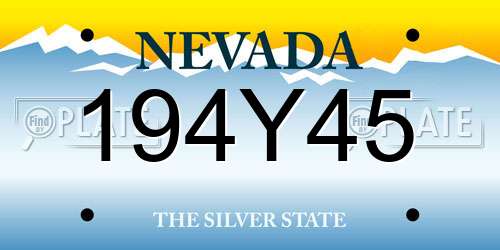 194Y45 Nevada License Plate