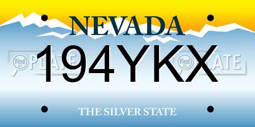 194YKX Nevada License Plate