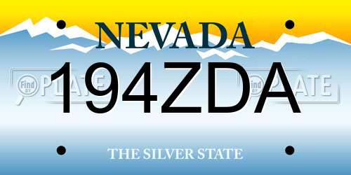 194ZDA Nevada License Plate