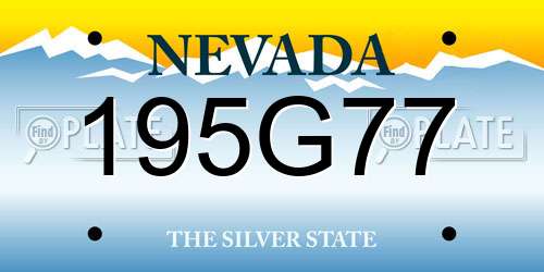 195G77 Nevada License Plate