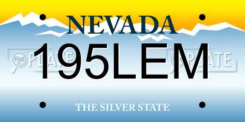 195LEM Nevada License Plate