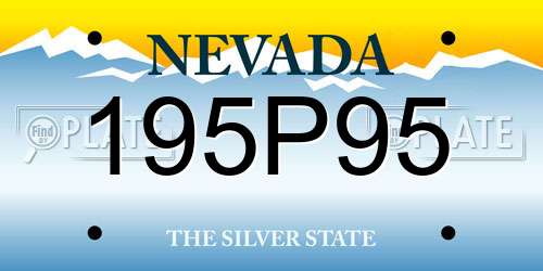 195P95 Nevada License Plate