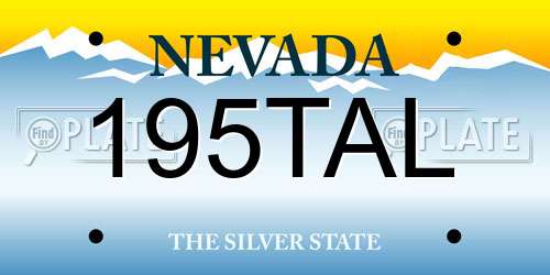 195TAL Nevada License Plate