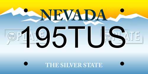 195TUS Nevada License Plate