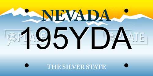 195YDA Nevada License Plate