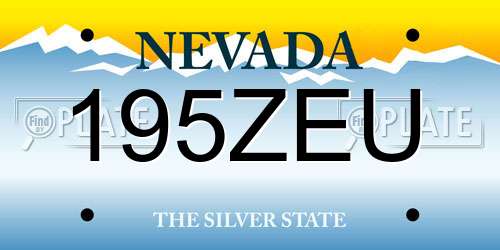 195ZEU Nevada License Plate