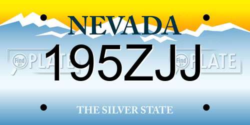 195ZJJ Nevada License Plate