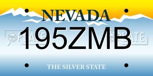 195ZMB Nevada License Plate