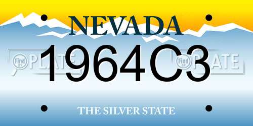 1964C3 Nevada License Plate