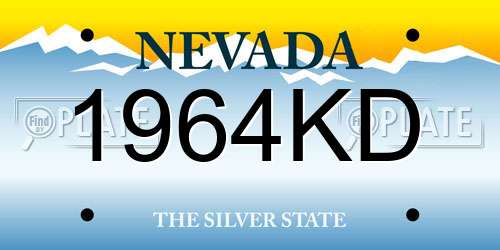 1964KD Nevada License Plate
