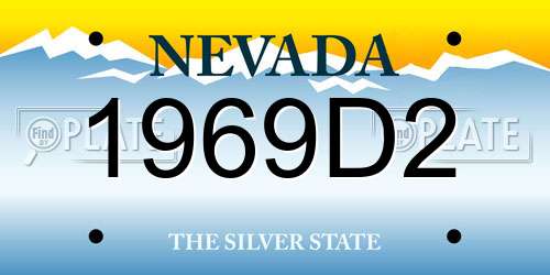 1969D2 Nevada License Plate