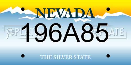 196A85 Nevada License Plate