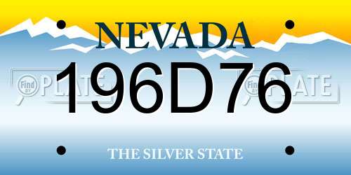 196D76 Nevada License Plate