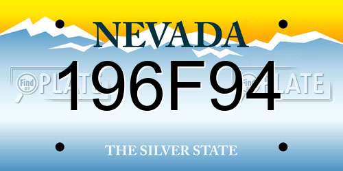 196F94 Nevada License Plate