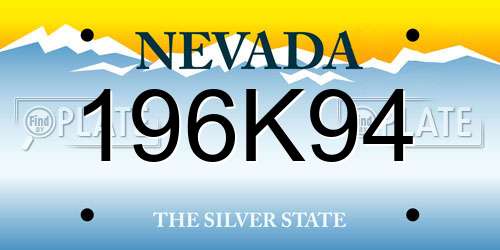 196K94 Nevada License Plate