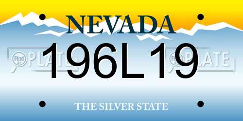 196L19 Nevada License Plate