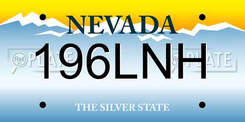 196LNH Nevada License Plate