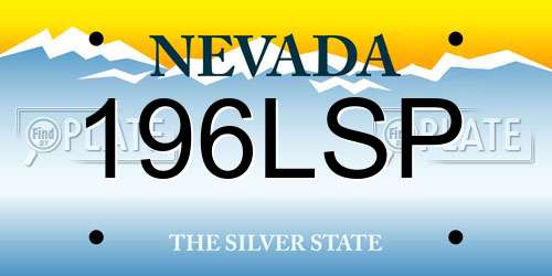 196LSP Nevada License Plate