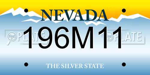 196M11 Nevada License Plate
