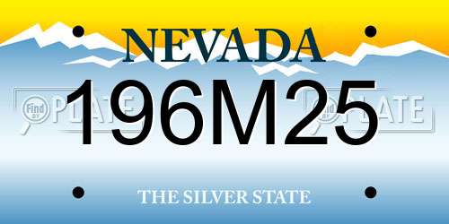 196M25 Nevada License Plate