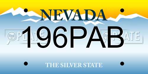 196PAB Nevada License Plate