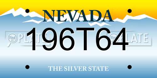 196T64 Nevada License Plate